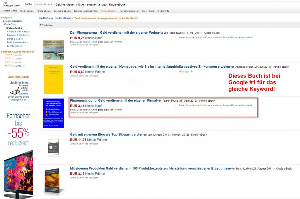 Geld verdienen mit Kindle E-Books