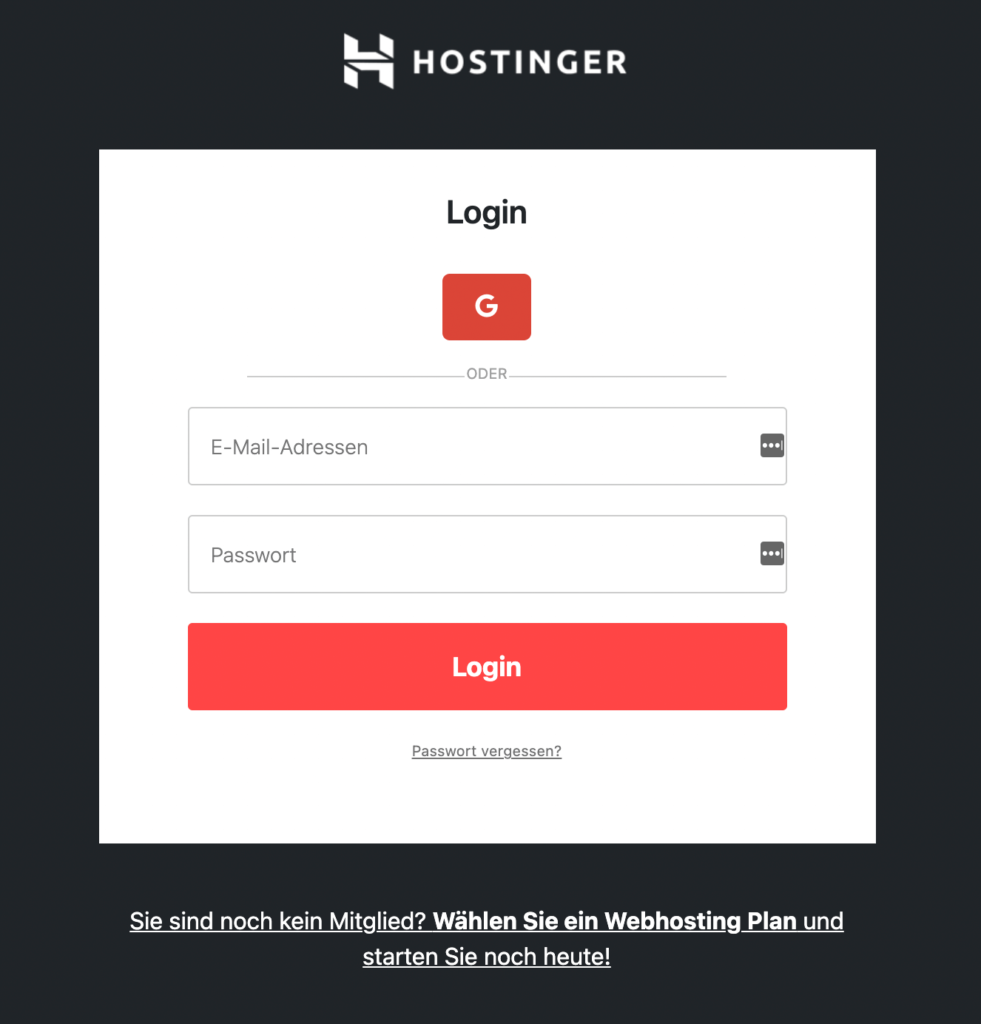 Hostinger Login