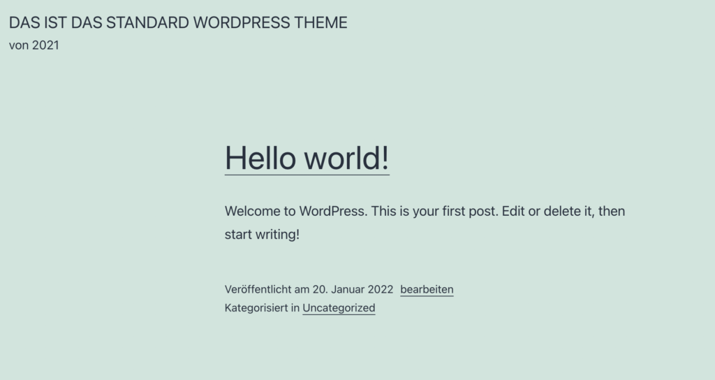 WordPress Standard Theme 2021
