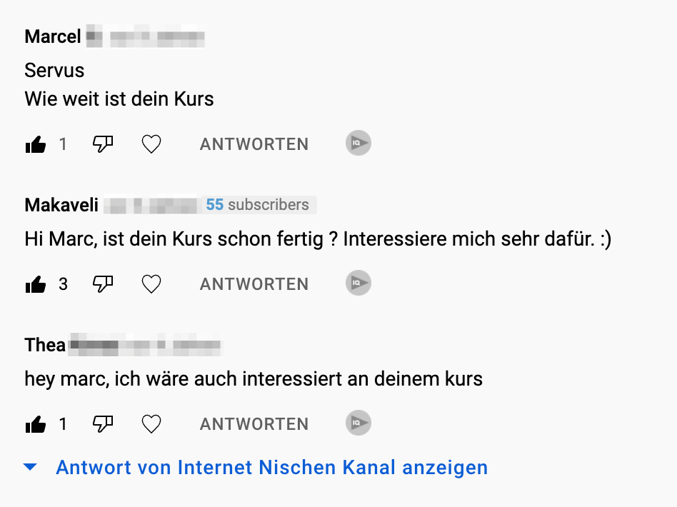 Fragen nach meinem Online Kurs