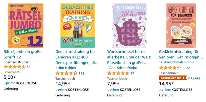 Low Content Bücher Kreuzworträtsel