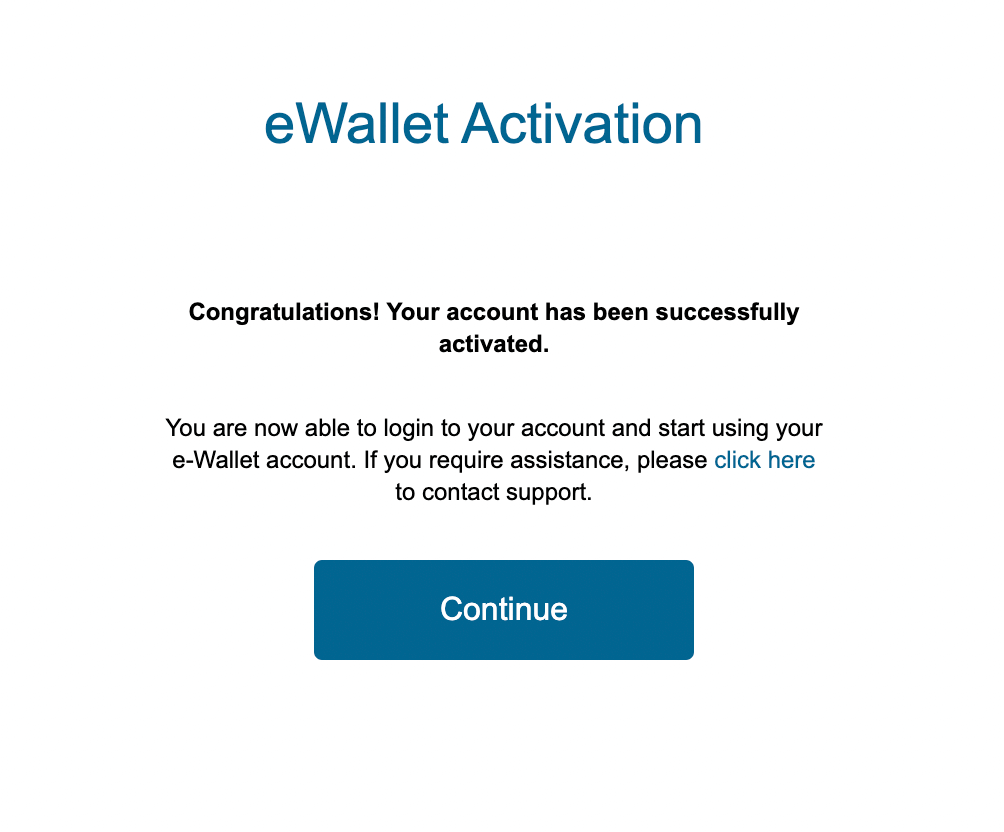 eWallet Activierung