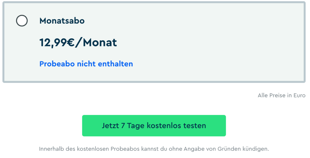 Blinkist Preise pro Monat