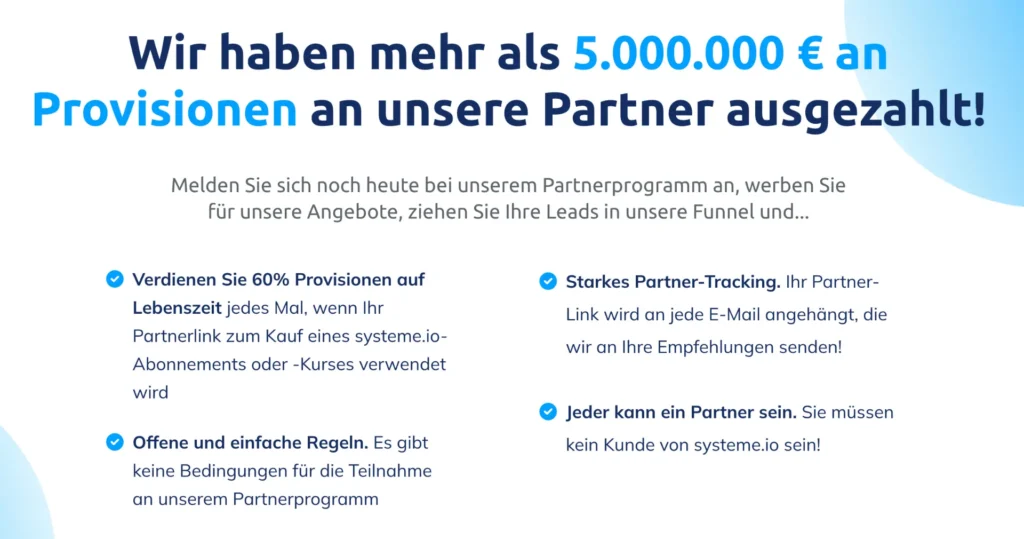 Affiliate Programm Systeme.io